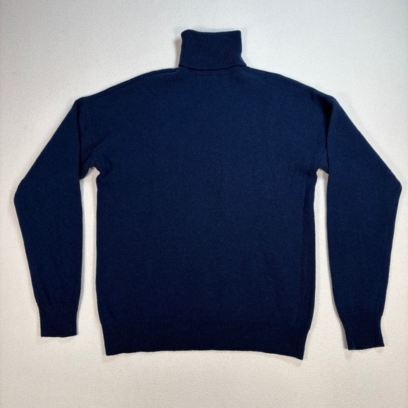 Maison Kitsune Intarsia Turtleneck Sweater Men's S Navy Blue Wool‎ Fox Head Knit - Picture 2 of 14